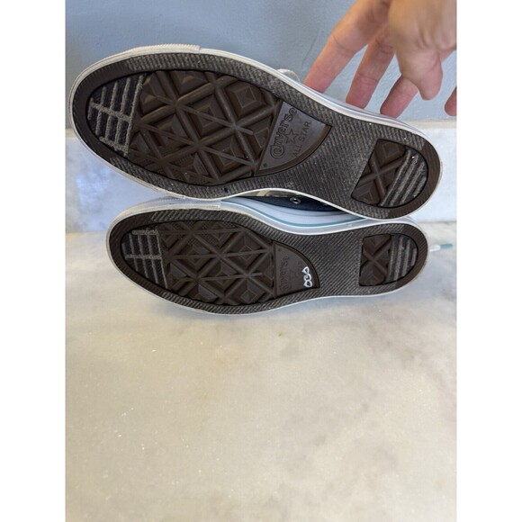 Converse All Star Lo Shoes, Double Tongue, Women's Size 6 Gray W/ Aqua Blue - Picture 7 of 11